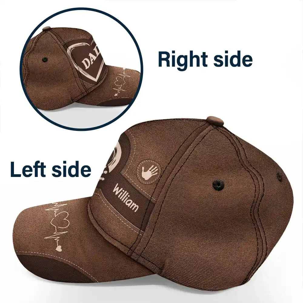 Grandpa Dad Kids Handprints - Personalized Classic Cap - Gift For Grandpa - Image 2