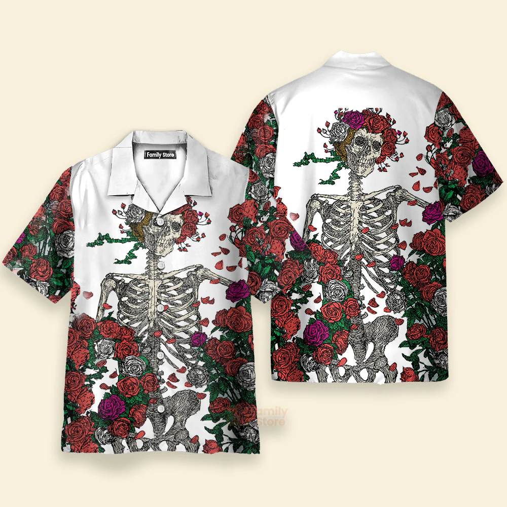 Grateful Dead Skull Hawaiian Shirt - Image 2