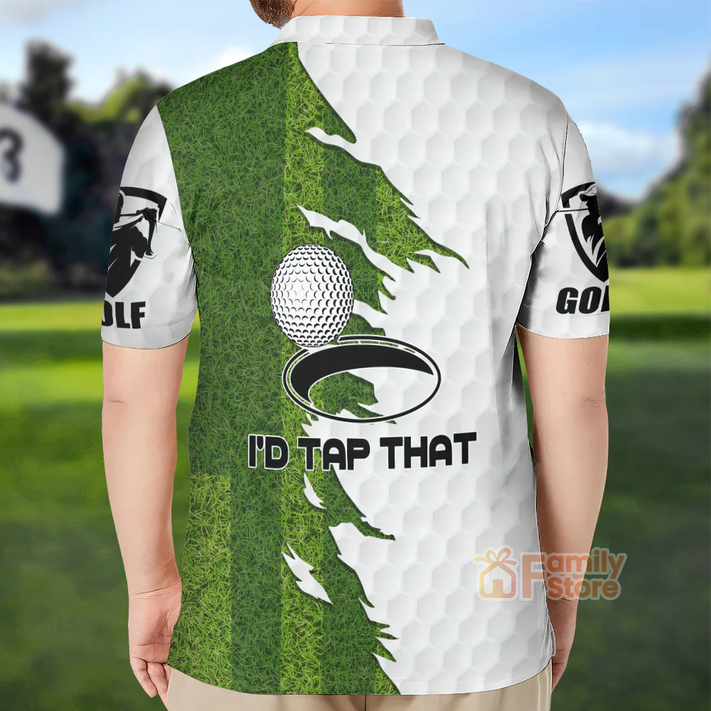 Green Golf Course I'd Tap That Golf - Men Polo Shirt - Image 2