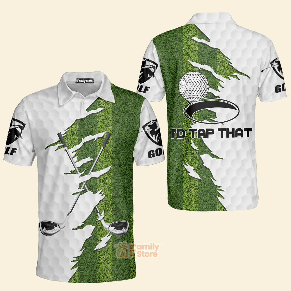 Green Golf Course I'd Tap That Golf - Men Polo Shirt - Image 4