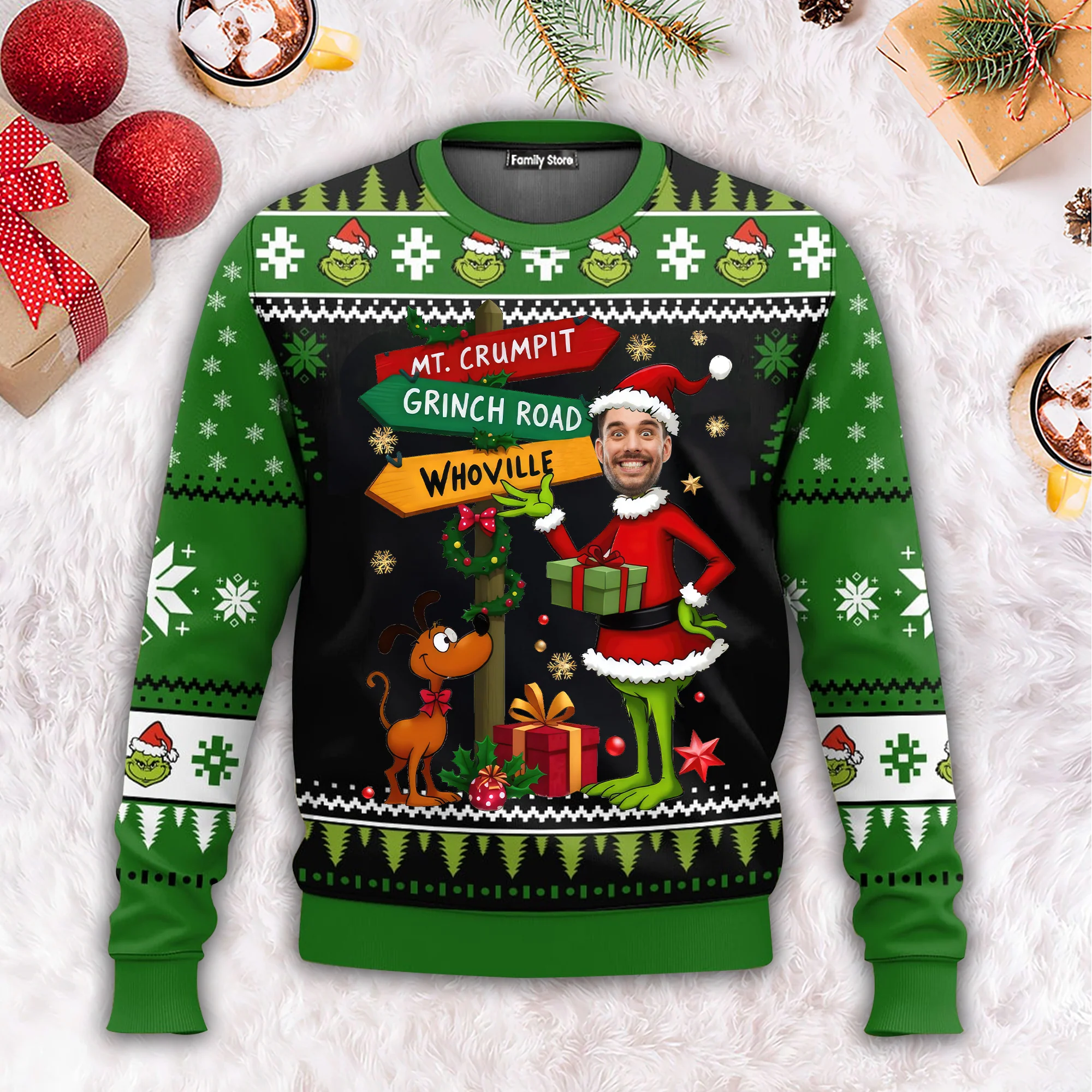 Grinch Where Is Whoville - Personalized Ugly Sweater - Funny Gift For Friend, Family Member NA94 - Image 2