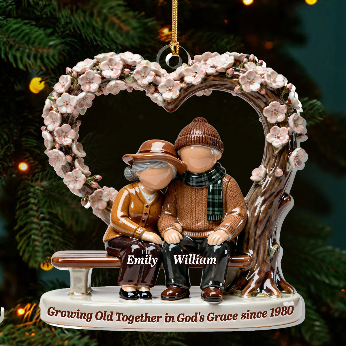 Growing Old Together In God's Grace - Personalized 1-Layer Acrylic Ornament HL128