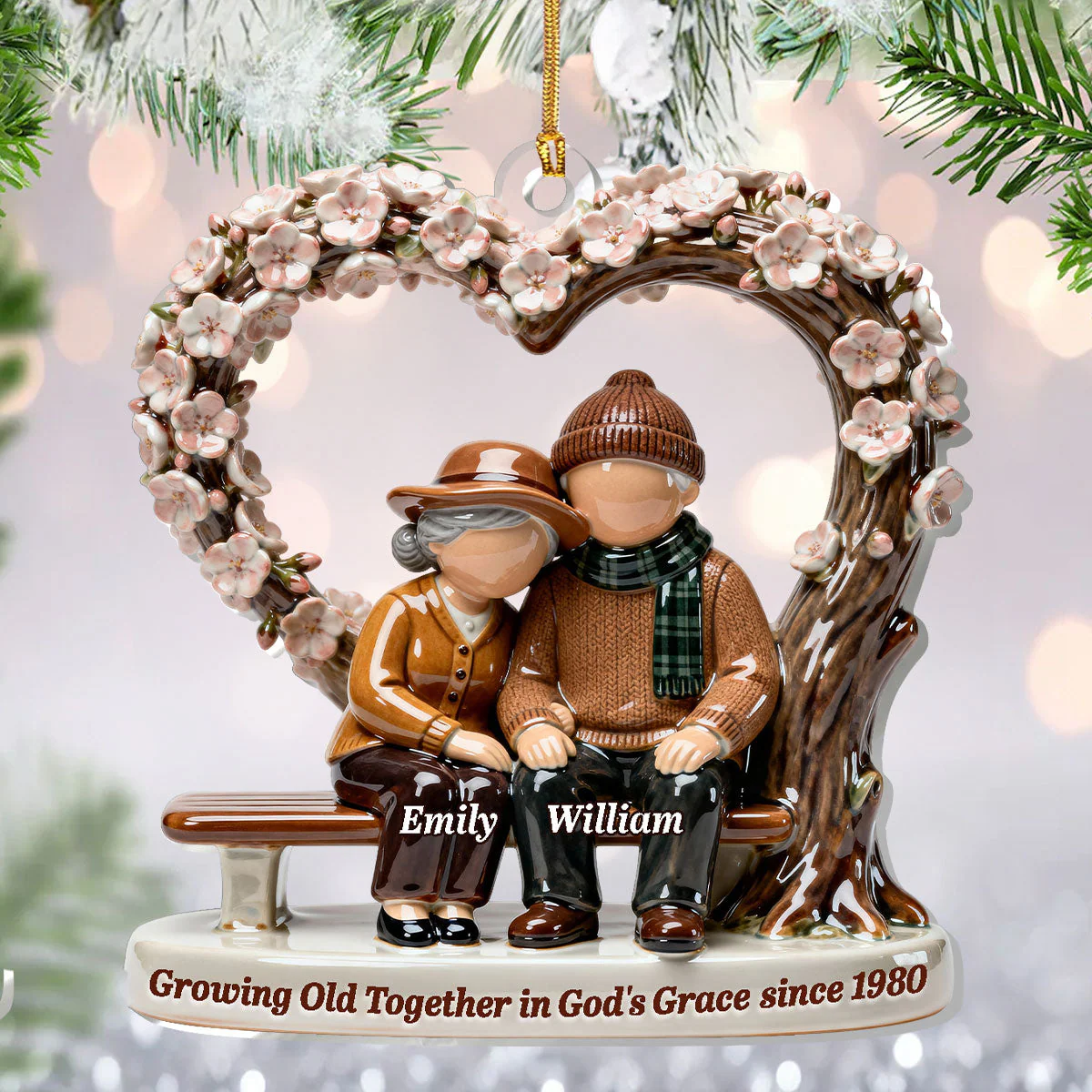 Growing Old Together In God's Grace - Personalized 1-Layer Acrylic Ornament HL128 - Image 3