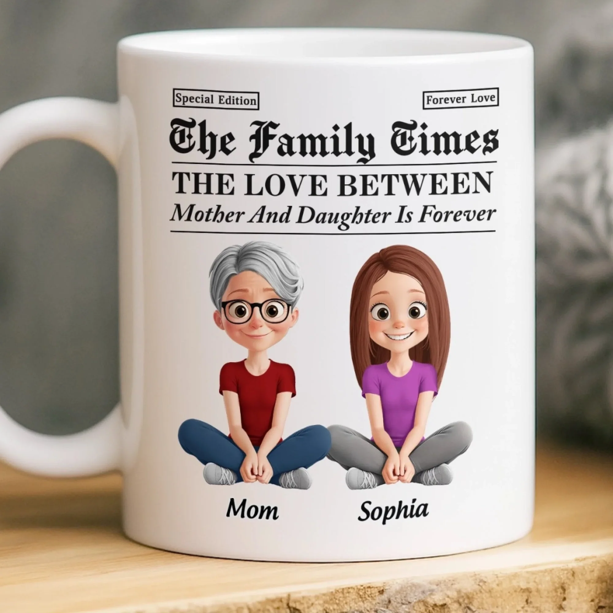 Growing Up Together With Love - Personalized Ceramic Mug - Gift For Mom, Mother's Day | GR25 HN02