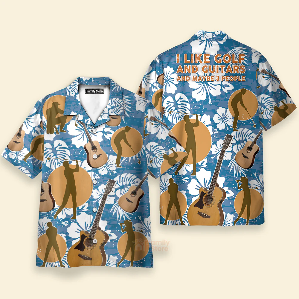 Guitar I Like Golf And Guitars Hawaiian Shirt - Image 2