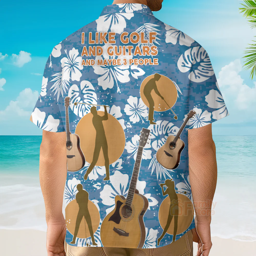 Guitar I Like Golf And Guitars Hawaiian Shirt - Image 4