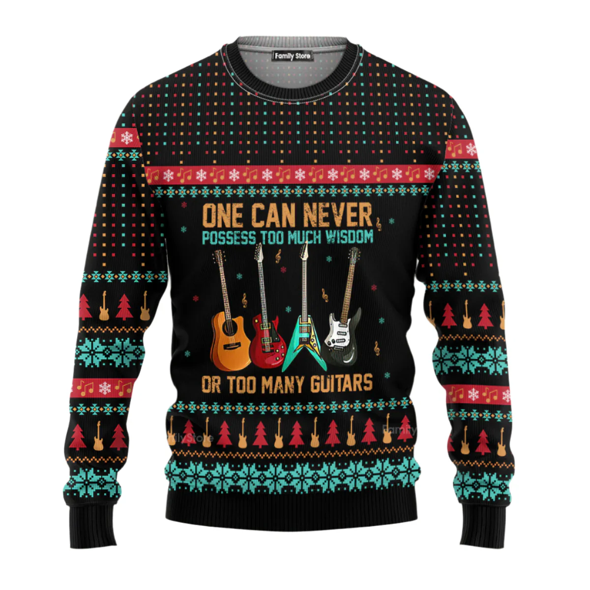Guitar Old Vintage Ugly Christmas Sweater For Men & Women