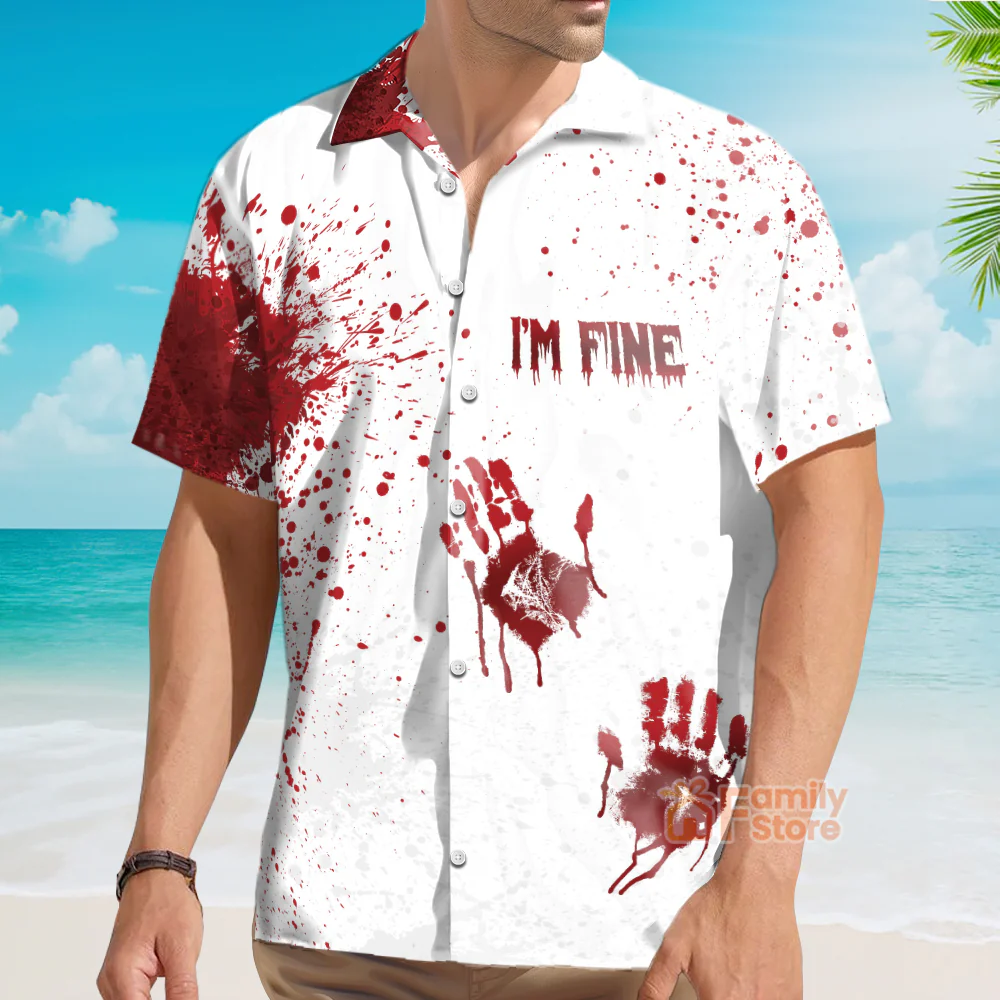 Halloween Blood Splatter - Hawaiian Shirt - Image 3