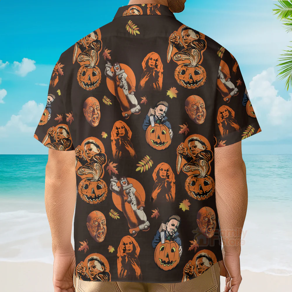 Halloween Character Film Halloween Tropical Style - Hawaiian Shirt - Image 4