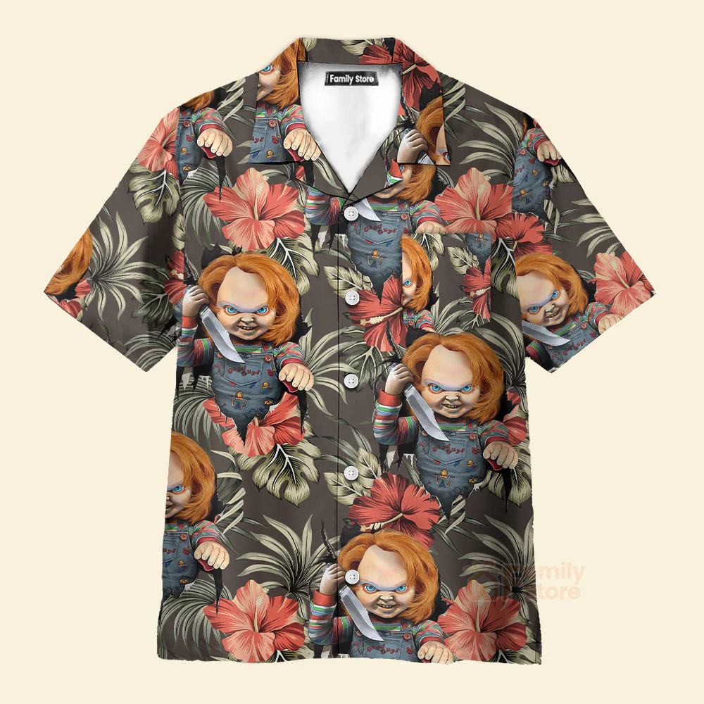 Halloween Chucky Scary Tropical Style - Hawaiian Shirt - Image 2