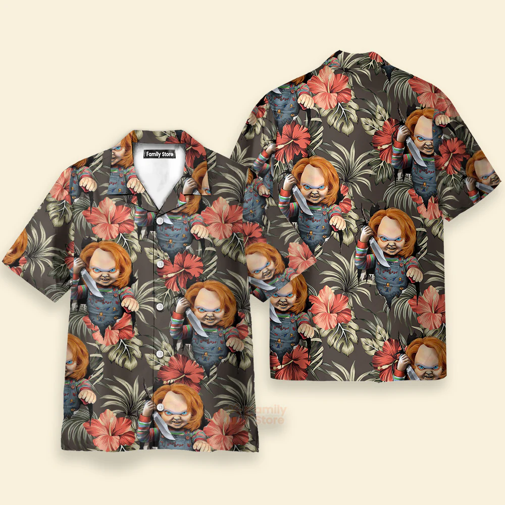 Halloween Chucky Scary Tropical Style - Hawaiian Shirt - Image 3