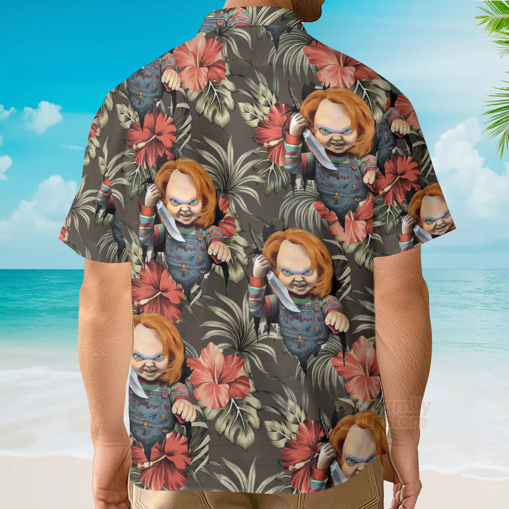 Halloween Chucky Scary Tropical Style - Hawaiian Shirt - Image 5