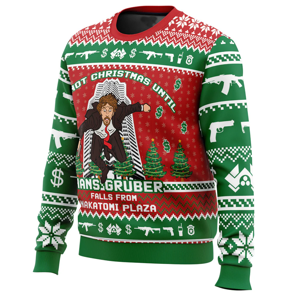 Hans Gruber Fall Nakatomi Plaza - Ugly Christmas Sweater - Funny Gifts | HH01 - Image 2