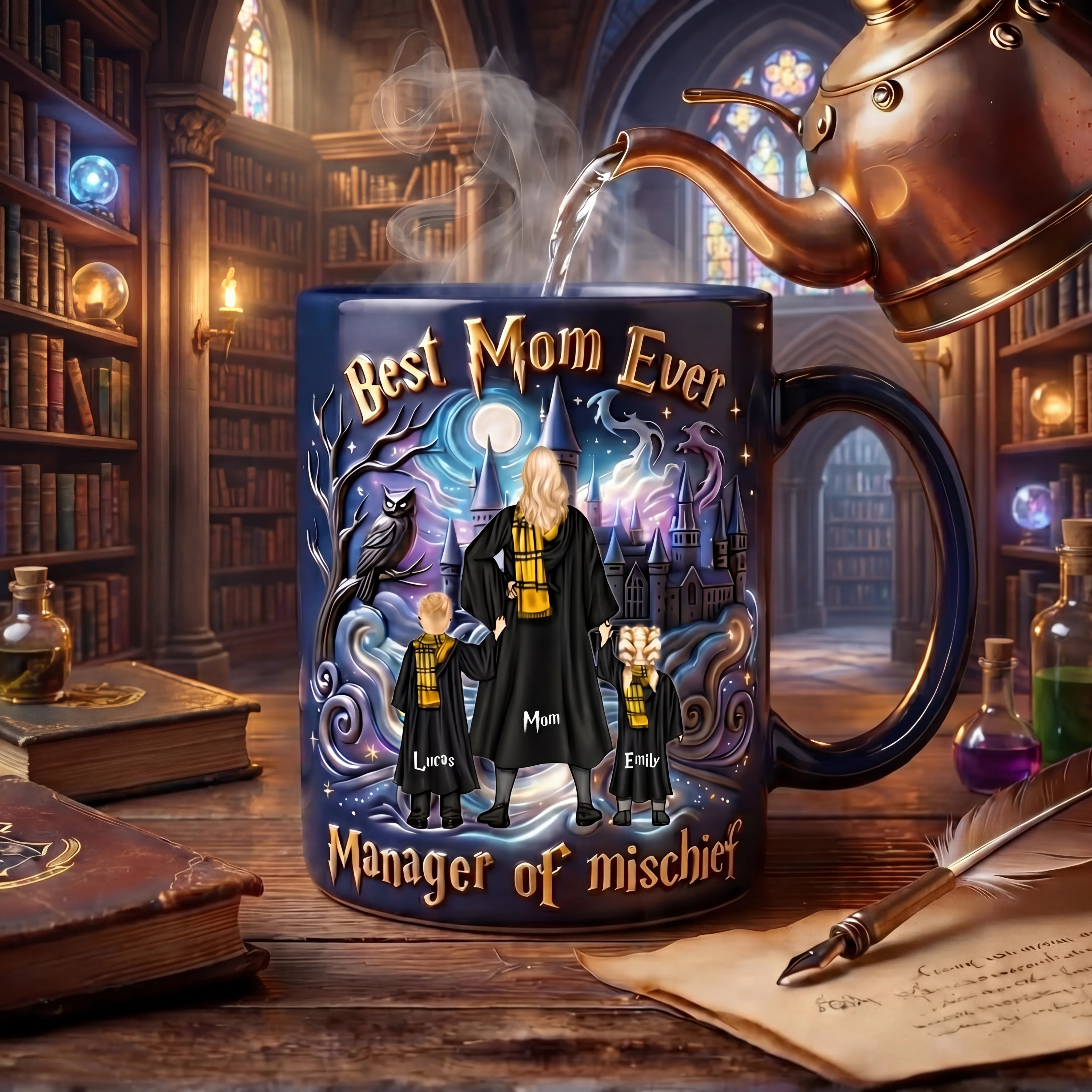 HaPo Best Mom Ever Manager Of Mischief - Personalized Accent Mug - Gift For Mom