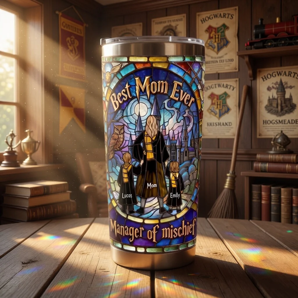 HaPo Best Mom Ever Manager Of Mischief - Personalized Tumbler - Gift For Mom - Image 2