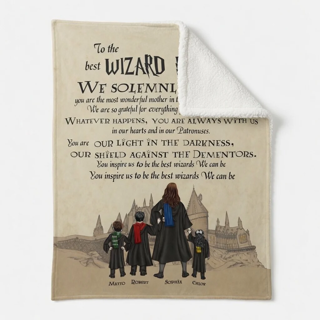 HaPo Best Wizard Mom Ever - Personalized Blanket - Mothers Day & Christmas Gift For Family, Mom & Kids | CL25.V1 HH01 - Image 4