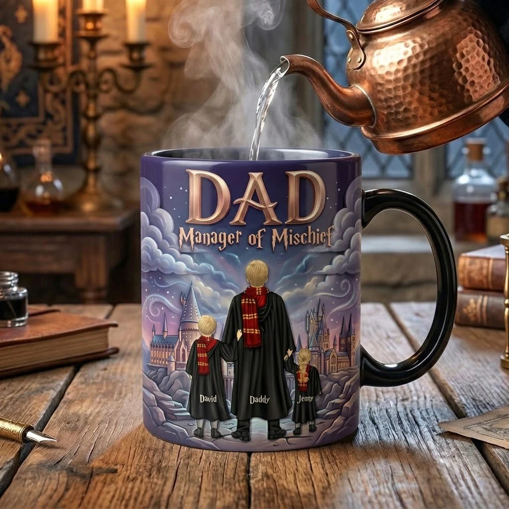 HaPo Dad Manager Of Mischief - Personalized Coffee Mug - Gift For Father's Day