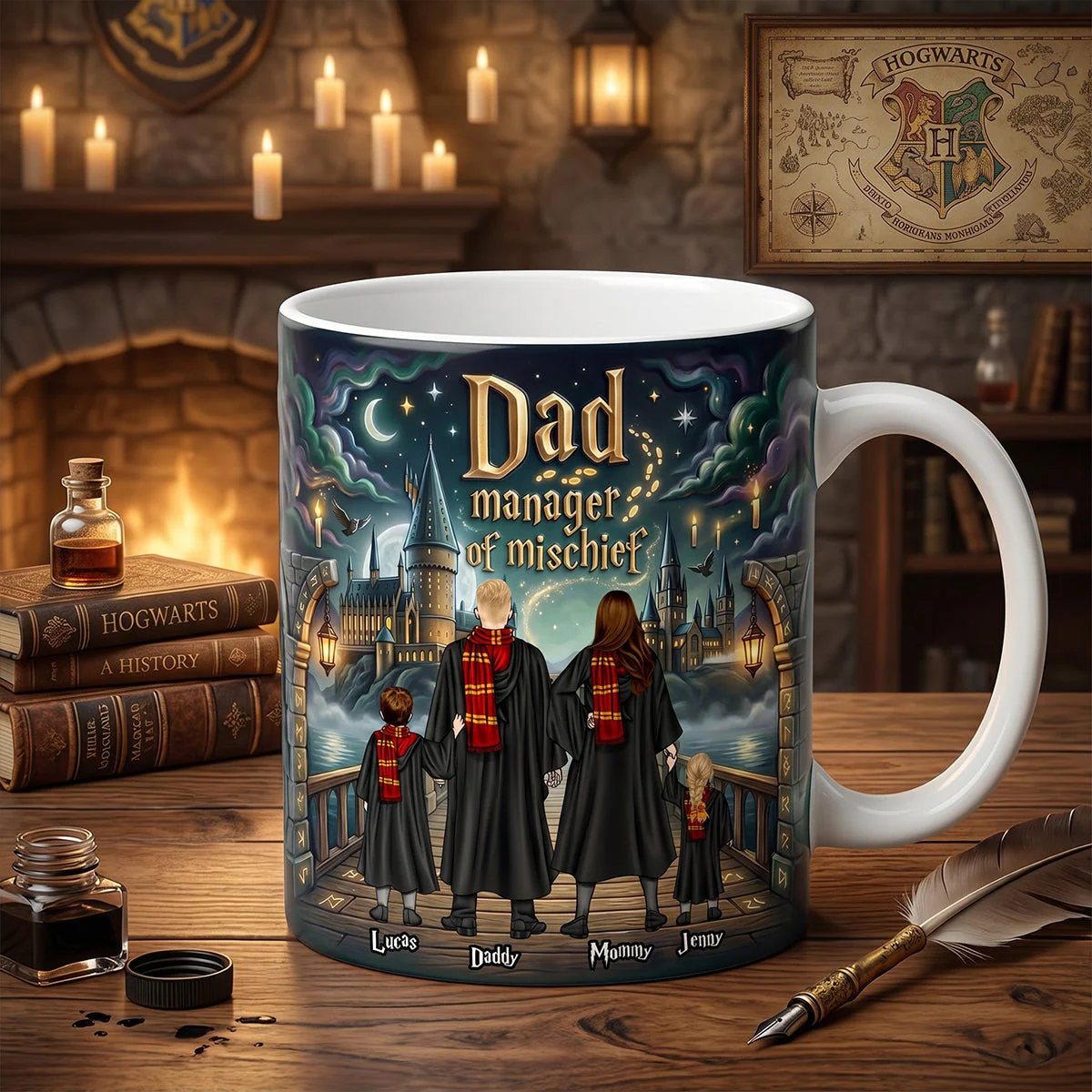 HaPo Dad Manager Of Mischief - Personalized Coffee Mug - Gift For Father's Day - Image 2