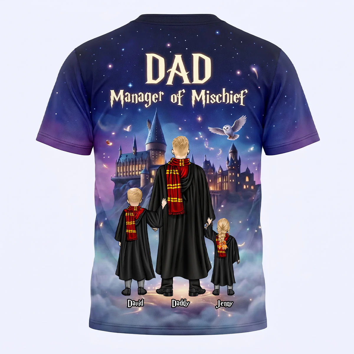 HaPo Dad Manager of Mischief - Personalized Tshirt - Gift For Dad - Image 5