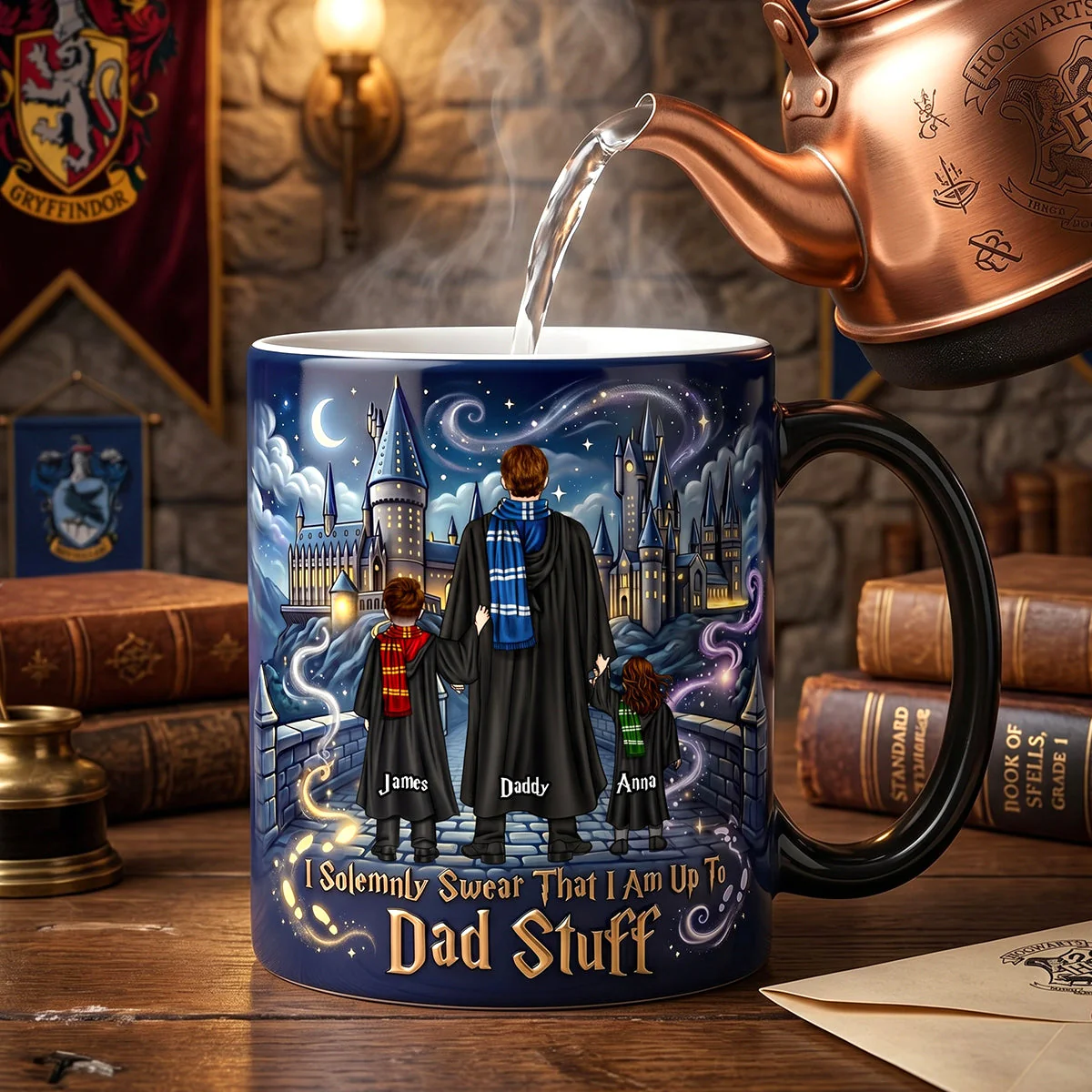 HaPo I Solemnly Swear That I Am Up To Wizard Dad Stuff - Personalized Color Changing Mug - Gift For Dad - Image 2