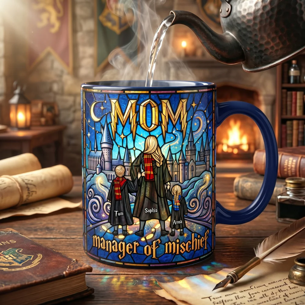 HaPo Mom Manager Of Mischief -  Personalized Accent Mug - Gift For Mom