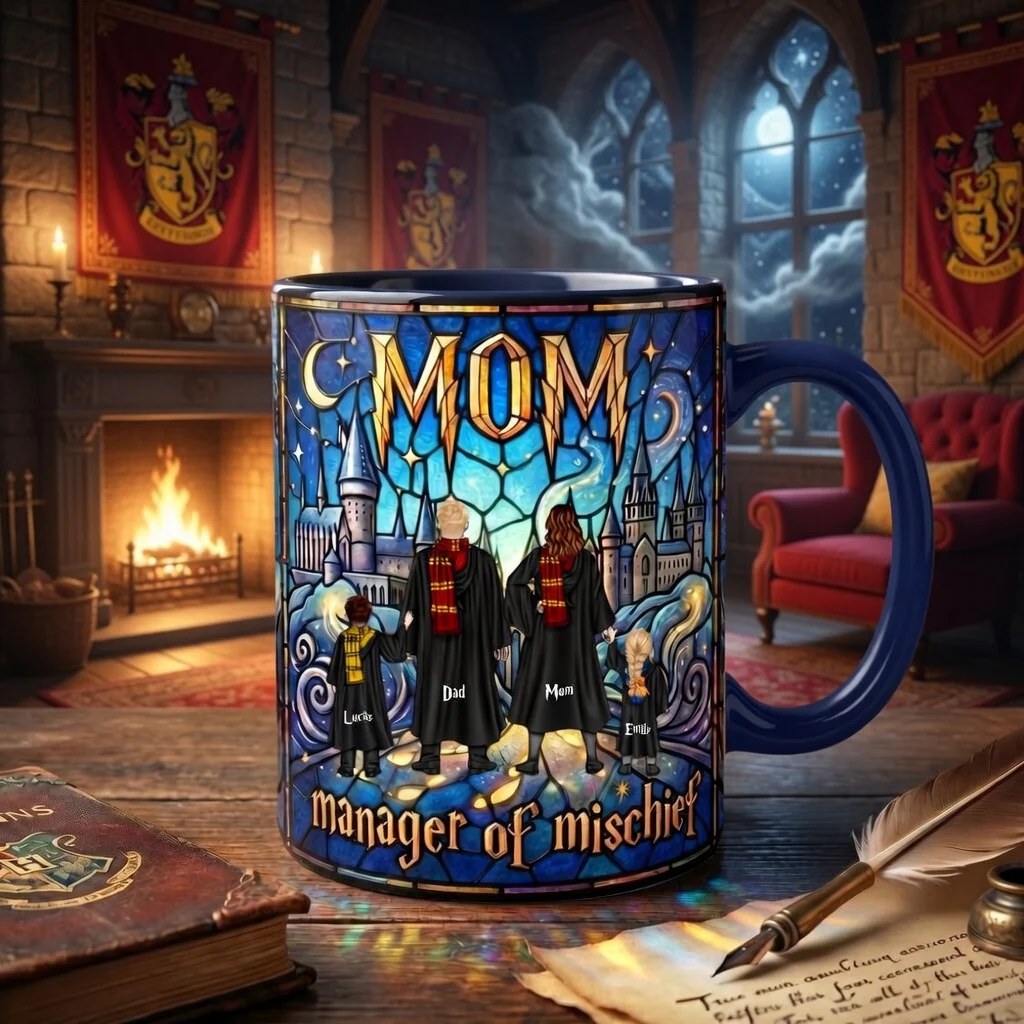 HaPo Mom Manager Of Mischief - Personalized Accent Mug - Gift For Mom, Dad, Family Members - Image 3