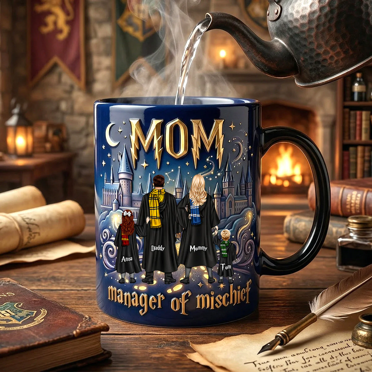 HaPo Mom Manager Of Mischief - Personalized Coffee Mug - Gifts For Mother's Day, Fan Movies