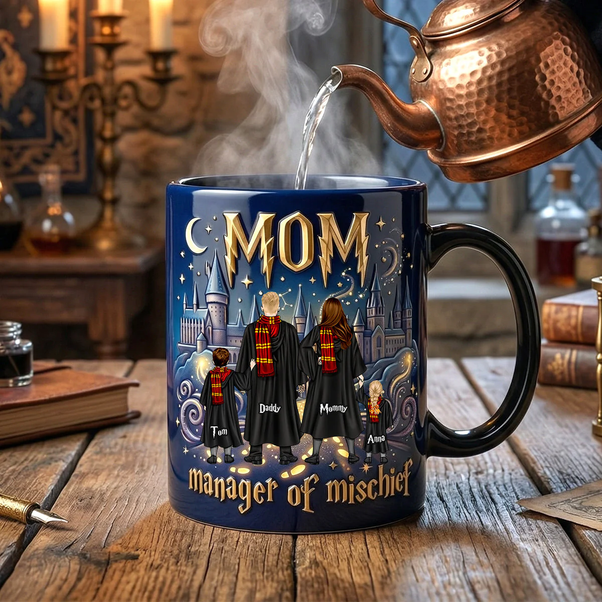 HaPo Mom Manager Of Mischief - Personalized Changing Mug - Gifts For Mother's Day, Fan Movies - Image 2