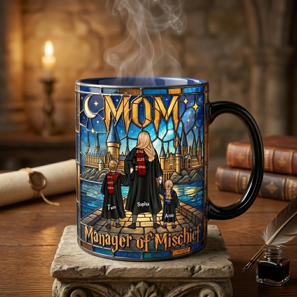 HaPo Mom Manager Of Mischief - Personalized Coffee Mug - Gift For Mother's Day - Image 2