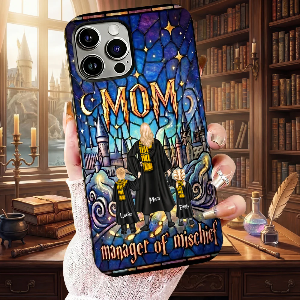 HaPo Mom Manager Of Mischief - Personalized Phone Case - Gift For Mom - Image 2
