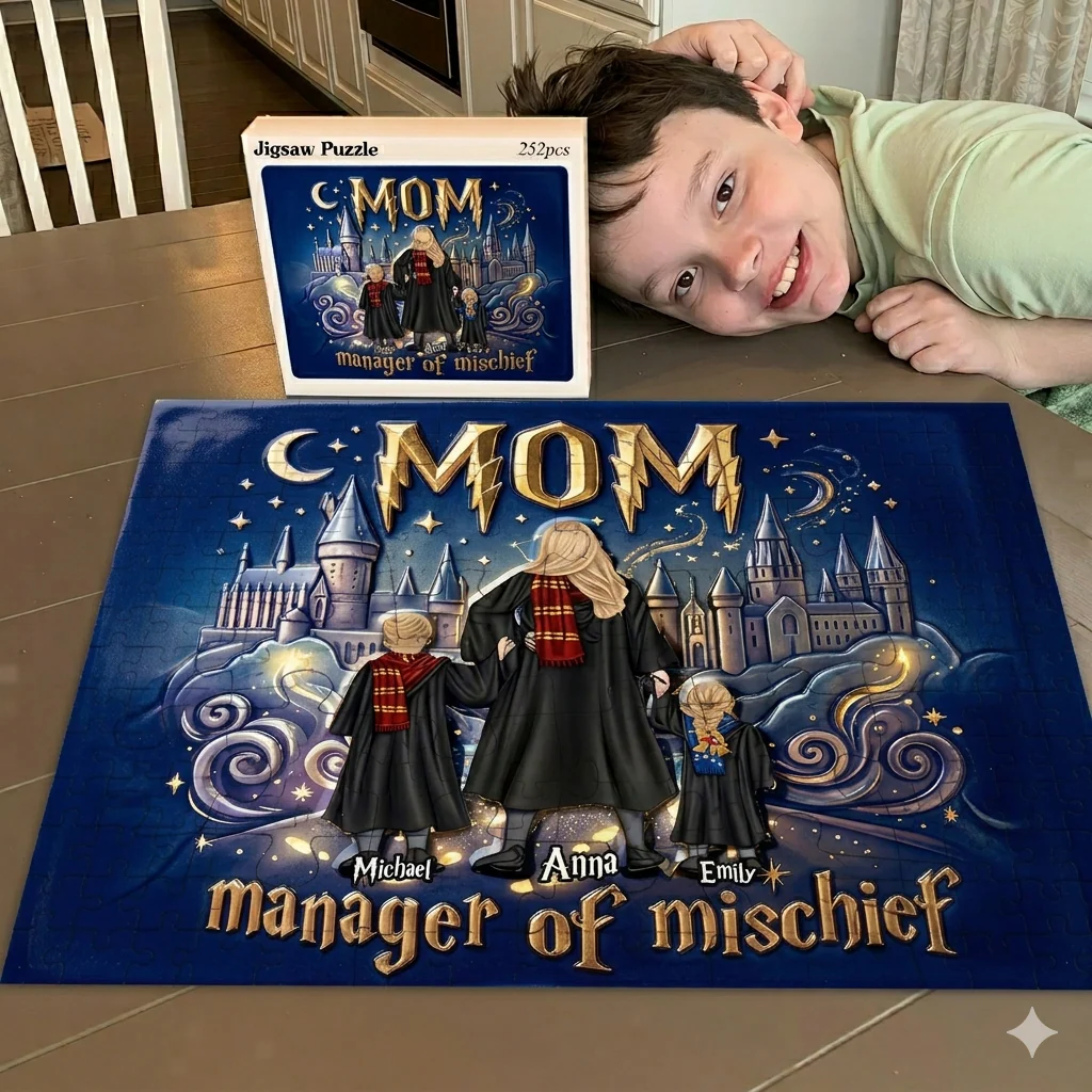 HaPo Mom Manager Of Mischief - Personalized Puzzle - Gifts For Mom - Image 2