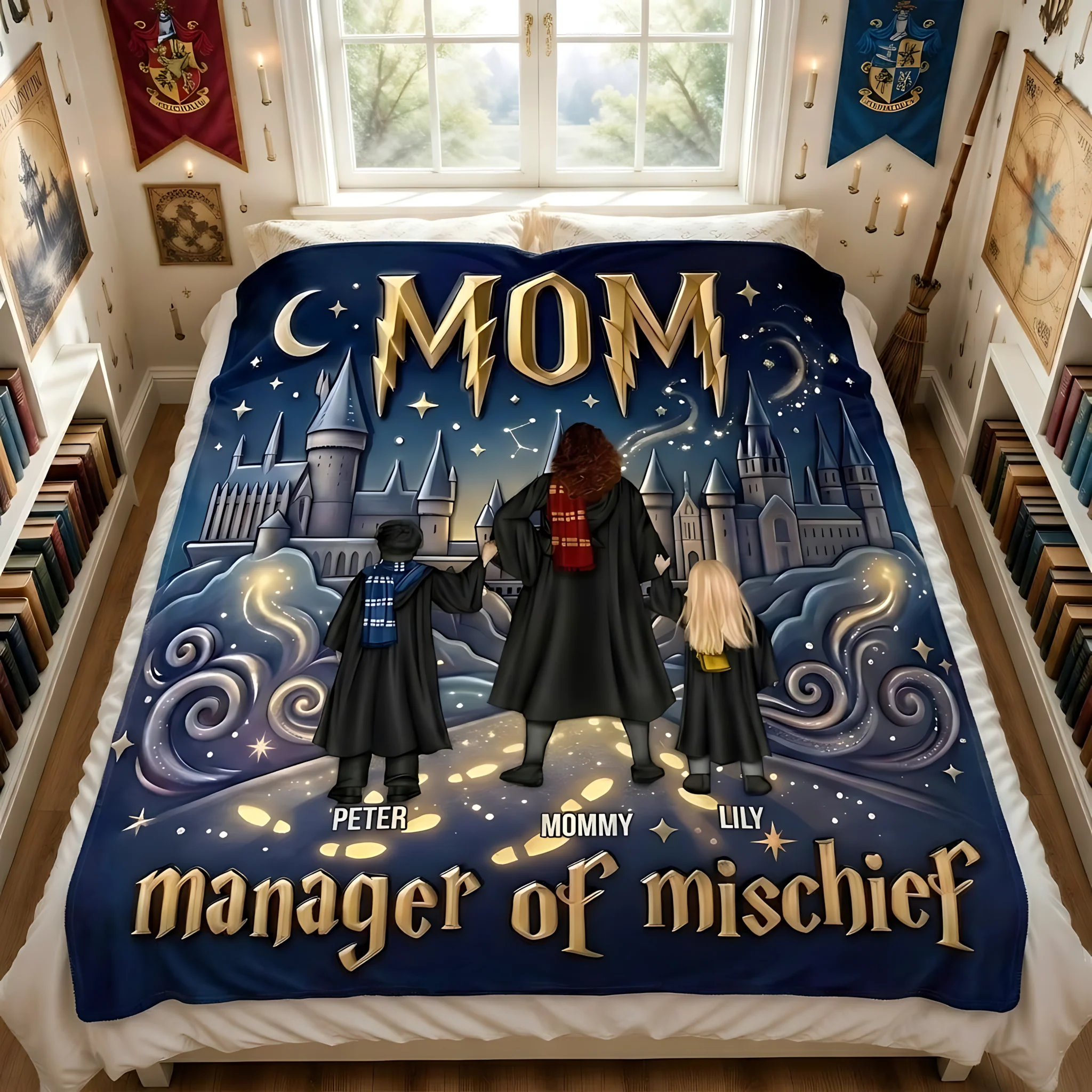 HaPo Mom Manager of Mischief Wizard - Personalized Blanket - Gifts For Mom - Image 2