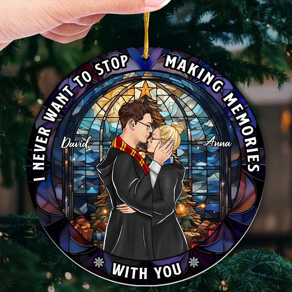 HaPo Wizard And Witch Couple - Personalzied Acrylic Ornament - Gift For Couple, Husband Wife | CL20 PT - Image 3