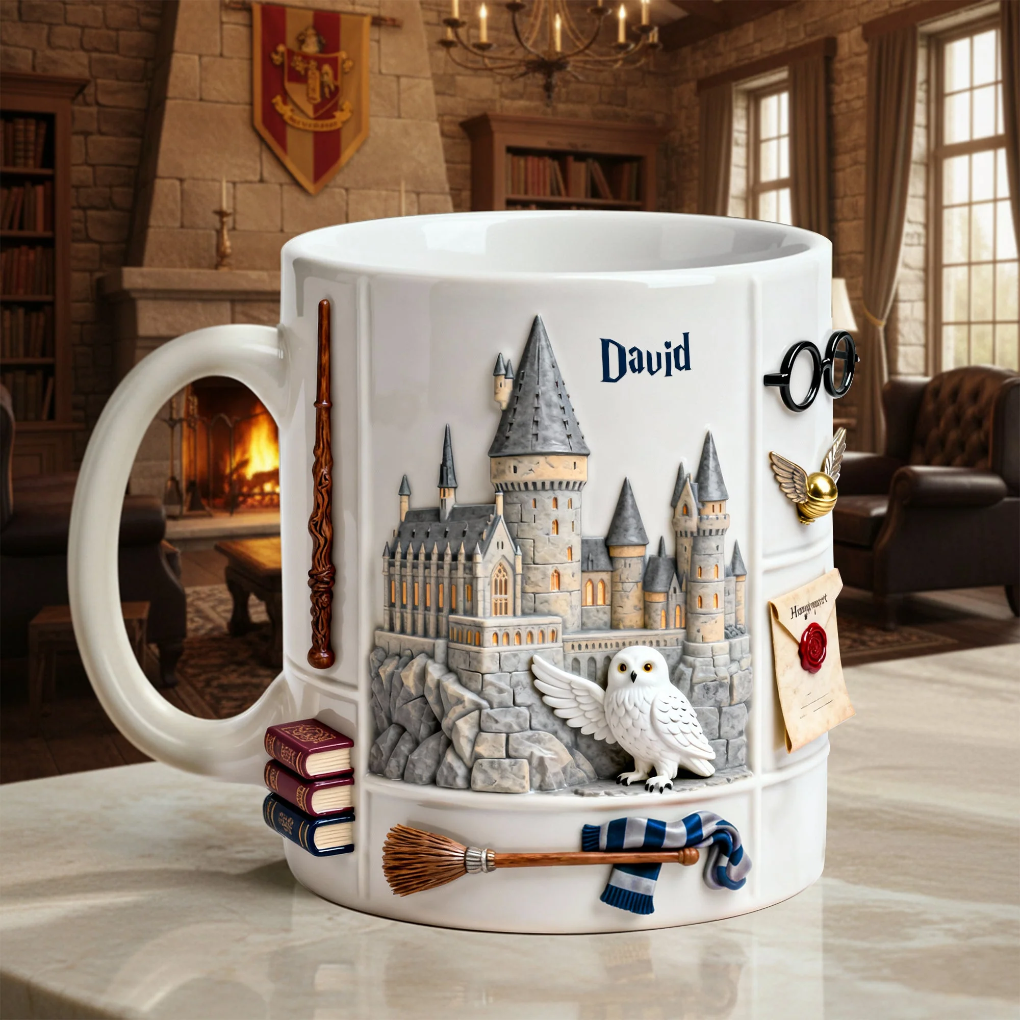 HaPo Wizard And Witch Magic Castle - Personalized Mug - Gift For Movie Fans NL122