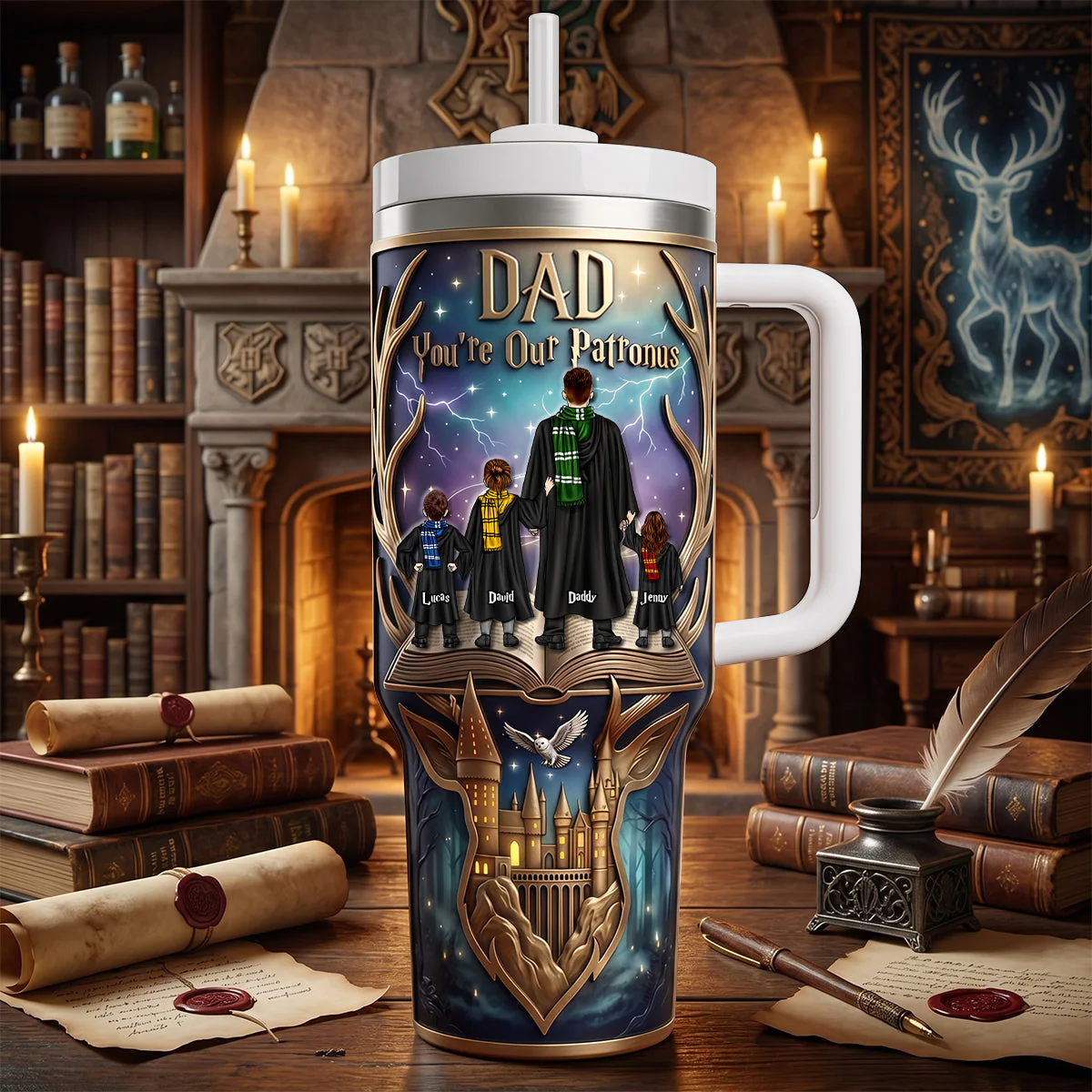 HaPo Wizard Dad You Are Your Patronus - Personalized Fantasy Tumbler - Gift For Dad - Image 2