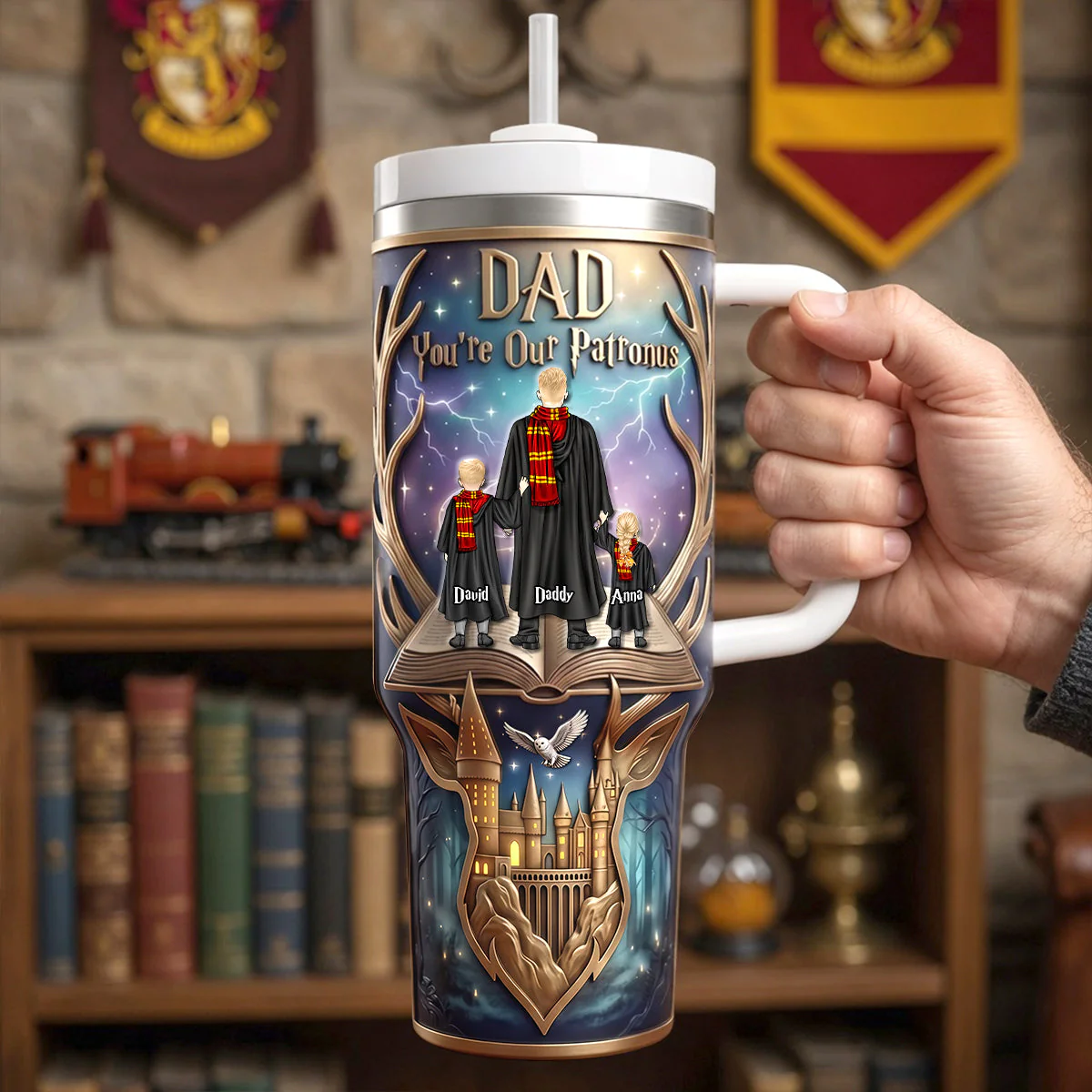 HaPo Wizard Dad You Are Your Patronus - Personalized Fantasy Tumbler - Gift For Dad - Image 3