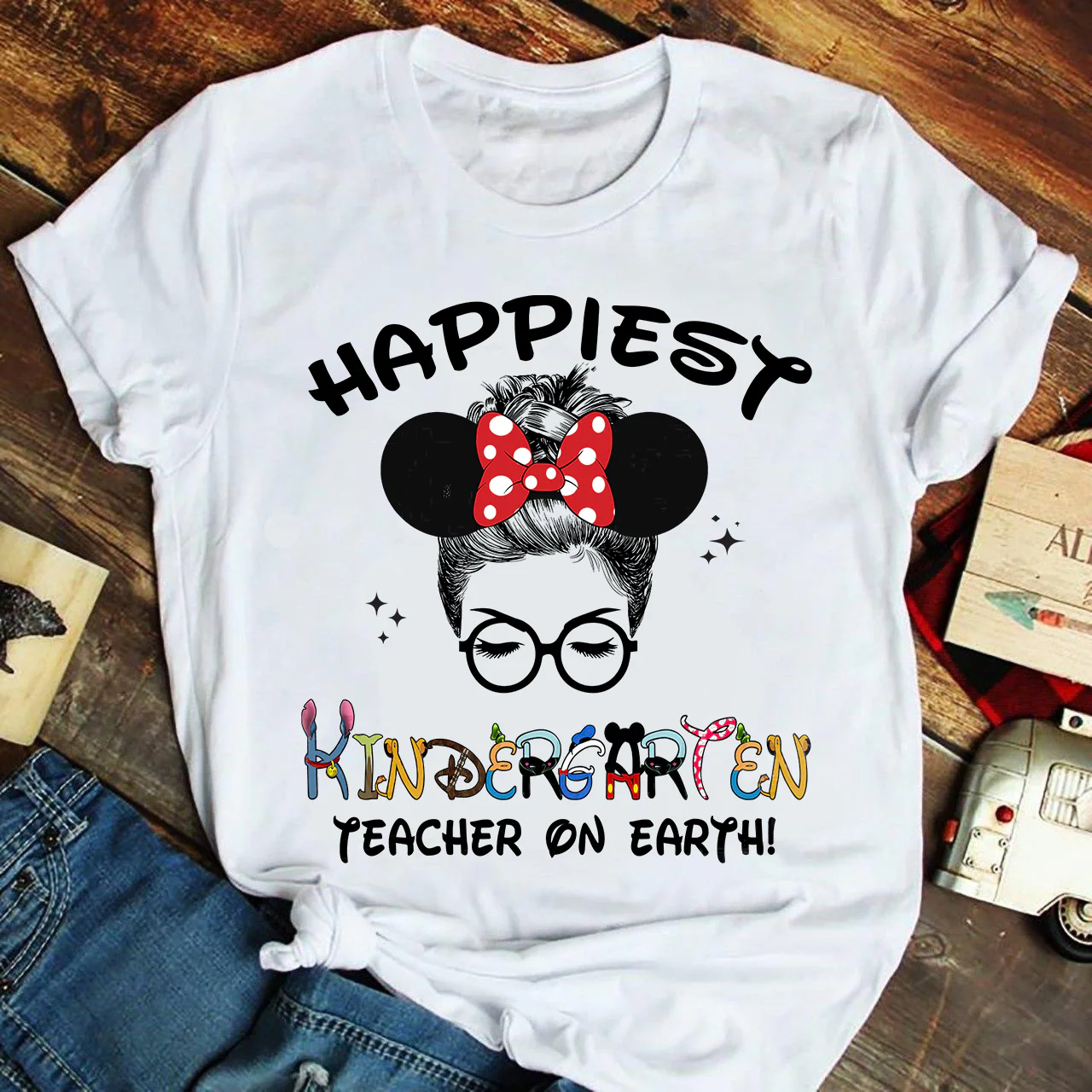 Happiest Teacher On Earth Back To School - Personalized Shirt TD118 - Image 3