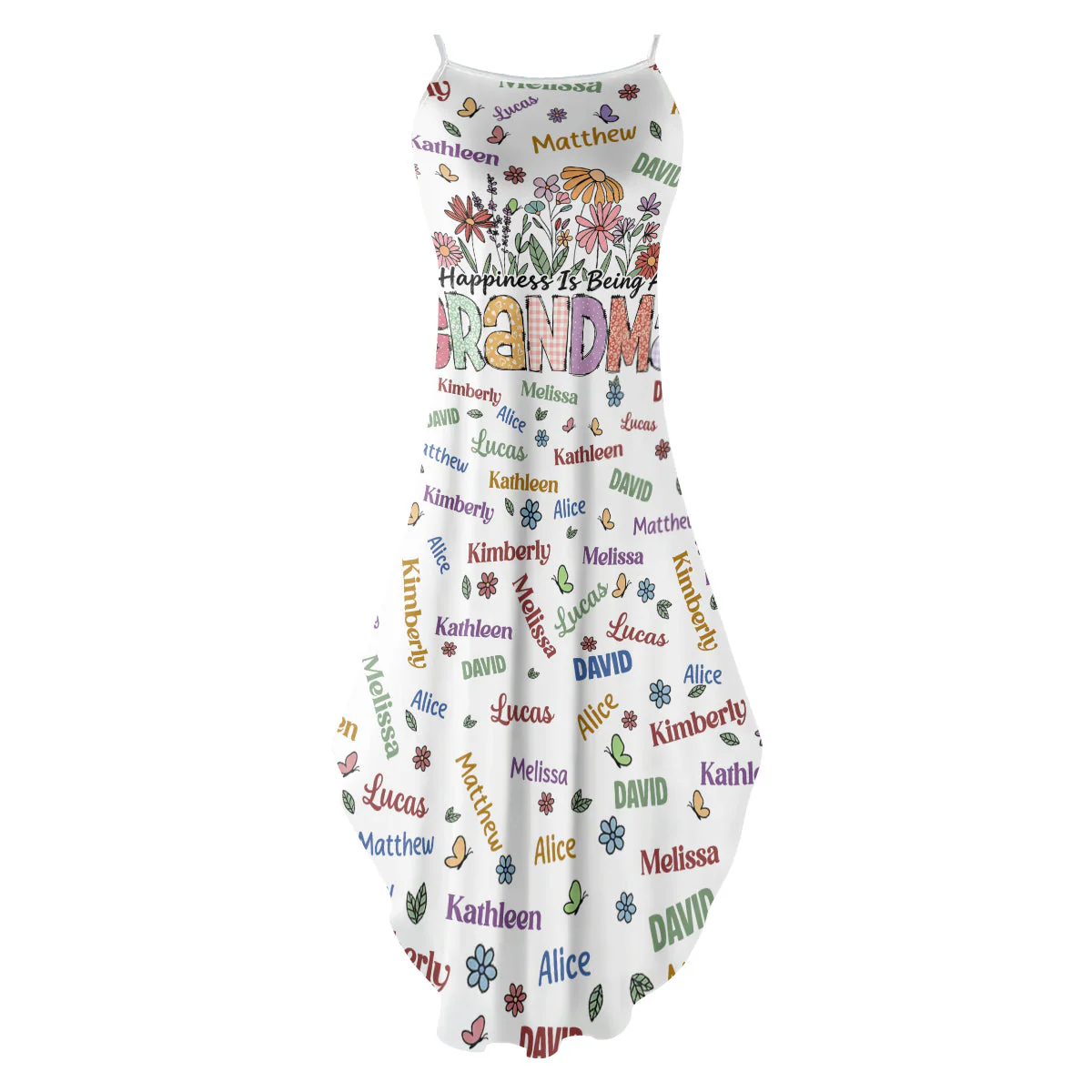 Happiness Is Being A Grandma - Personalized Maxi Dress - Gift For Mom, Grandma - Image 4