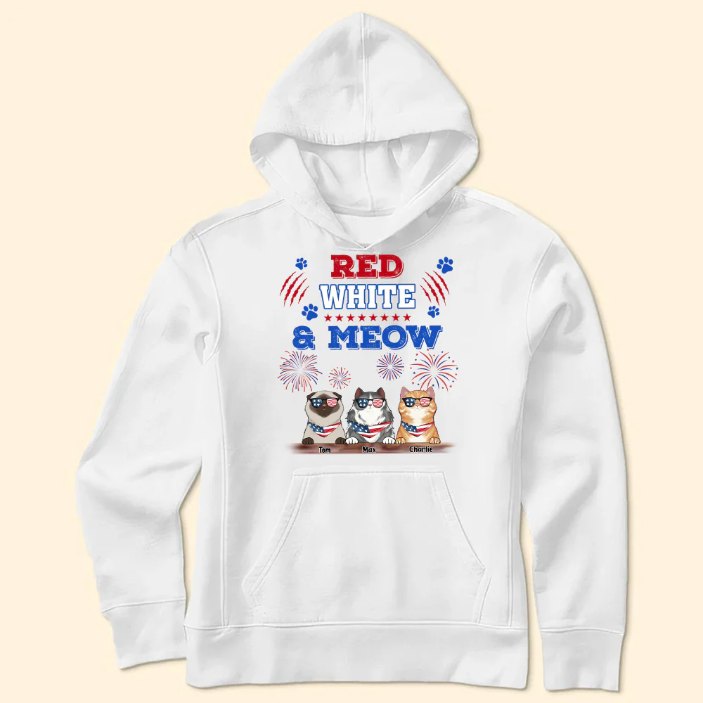 Happy 4th July Red White And A Meow - Gift For Cat Lovers - Personalized TShirt - CL12 NA94 - Image 5