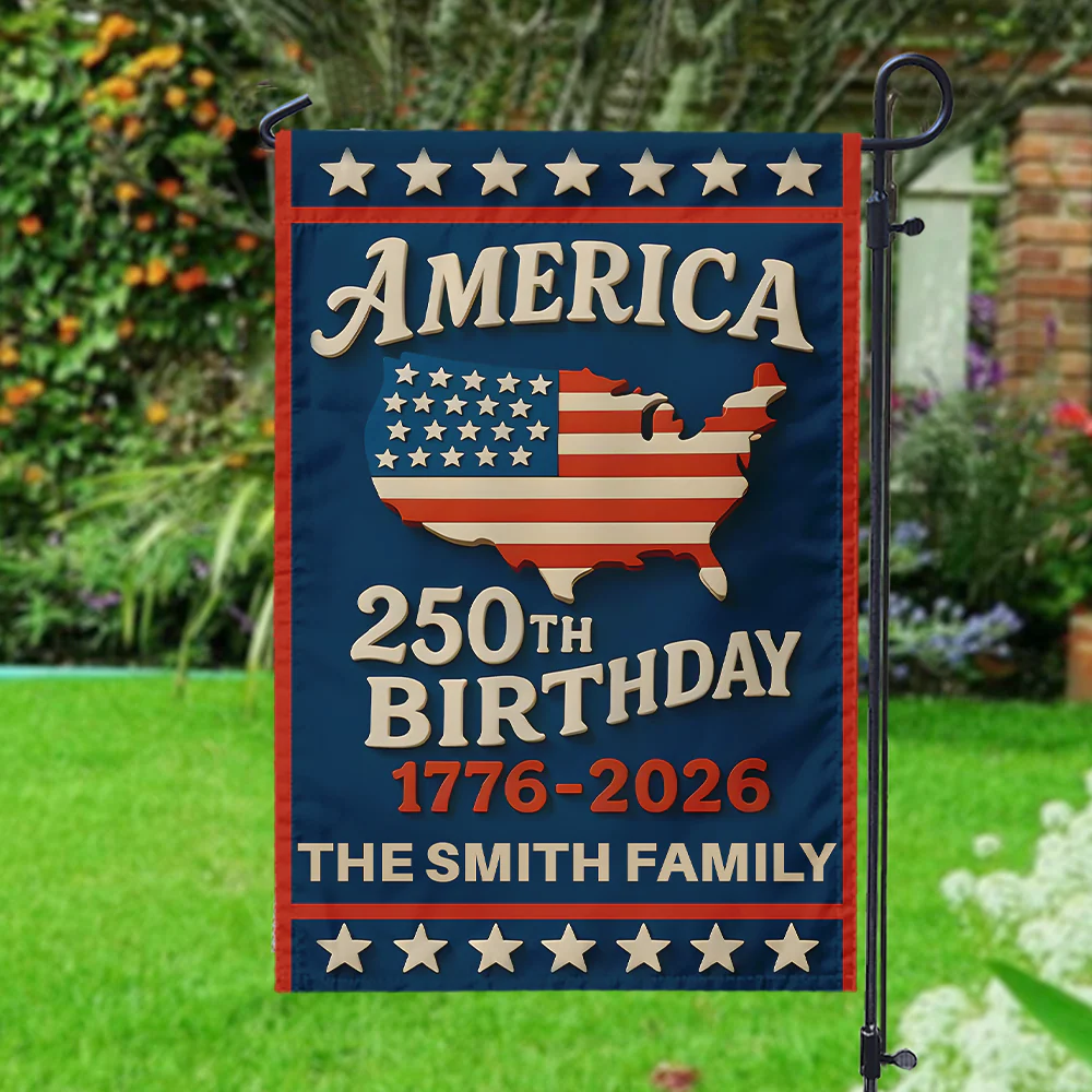 Happy America 250th Birthday - Personalized Flag - Patriotic Gift For Family HN02 - Image 5