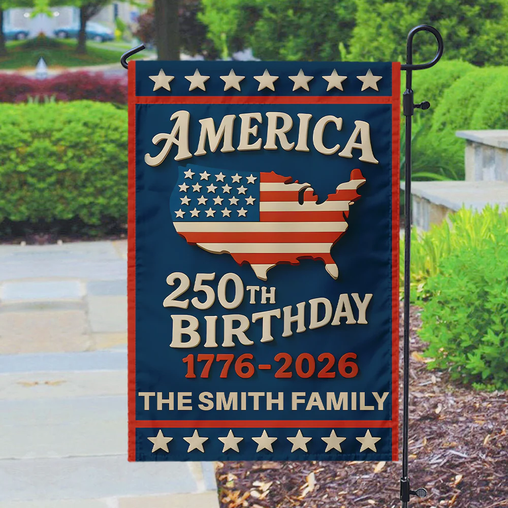 Happy America 250th Birthday - Personalized Flag - Patriotic Gift For Family HN02 - Image 6