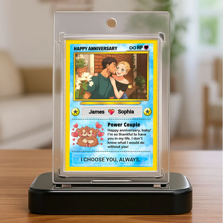 Happy Anniversary - Personalized PoMo Metal Card & Photo Art - Gift For Couple HH01 - Image 5