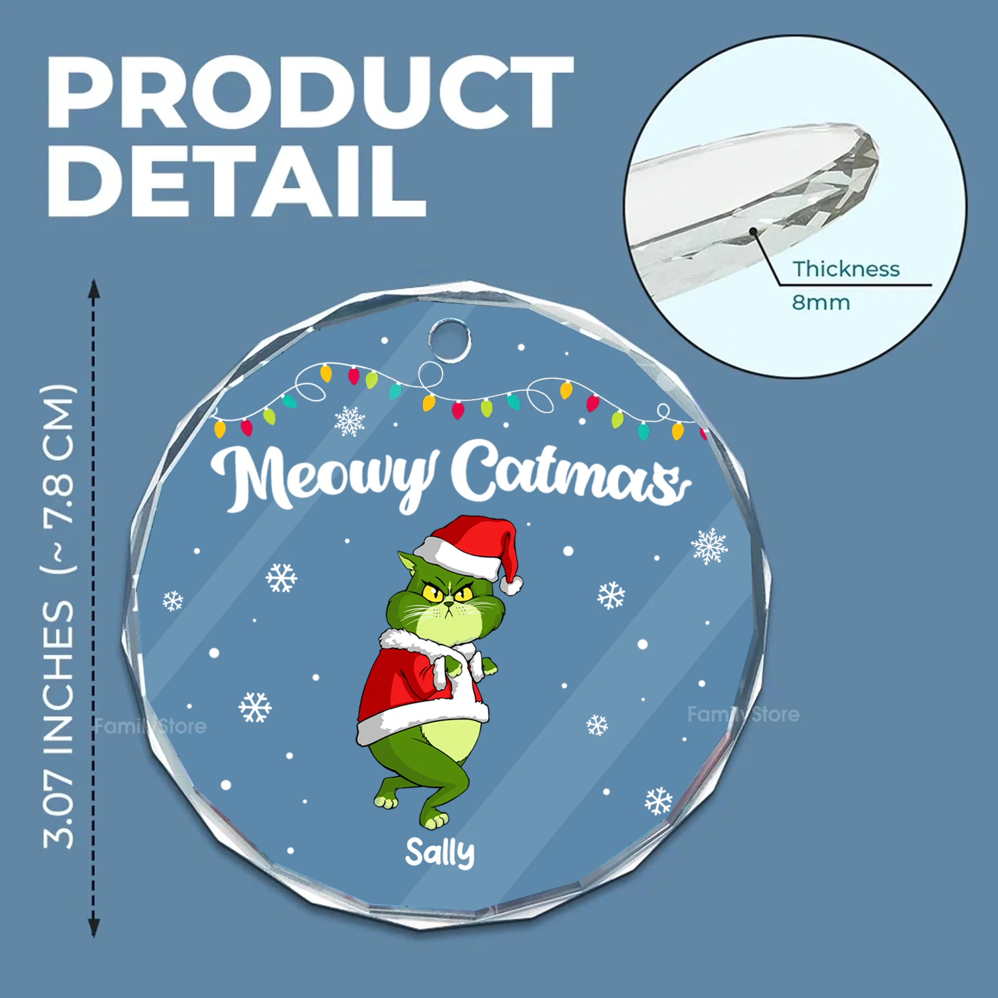 Happy Pawlidays Grinch Cats - Gift For Cat Lover, Pet Lovers - Personalized Glass Ornament - CL16 NH96 - Image 5