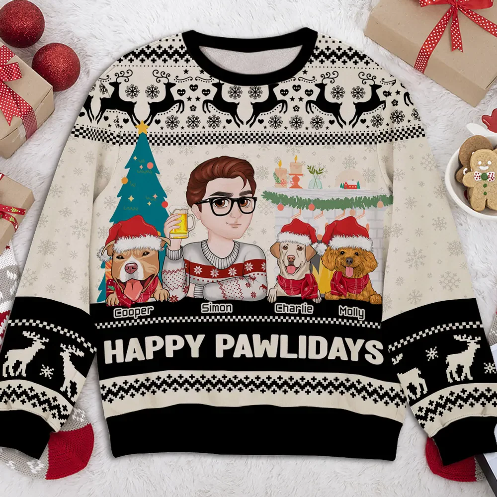 Happy Pawlidays To You - Personalized Ugly Sweater - Christmas Gifts For Pet Owners, Pet Lovers | CLP09 CLGOD04 HH01 - Image 3