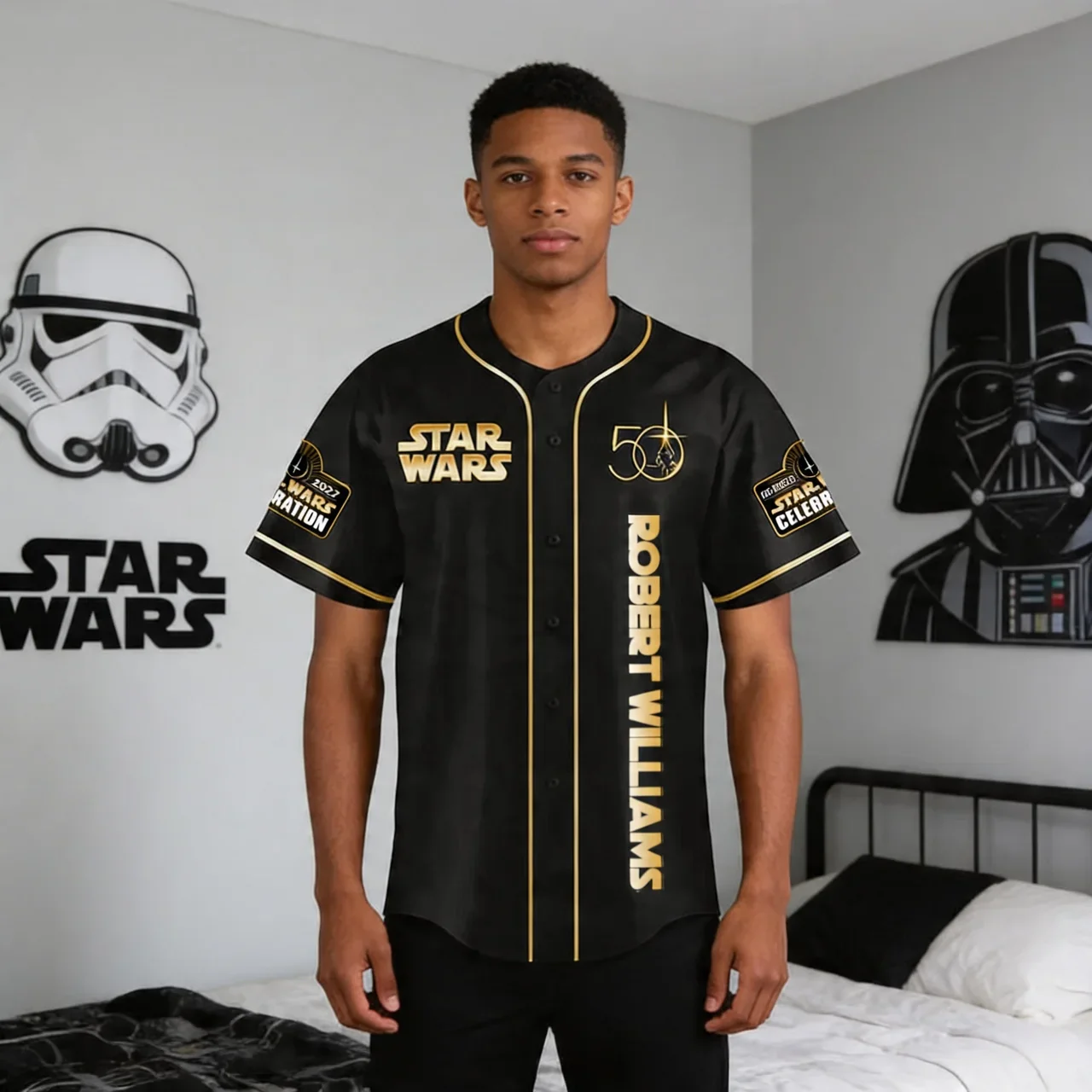 Happy Stwa Day - May The 4th Be With You - Personalized Baseball Jersey - Gift For Movie Fans HH01 - Image 4