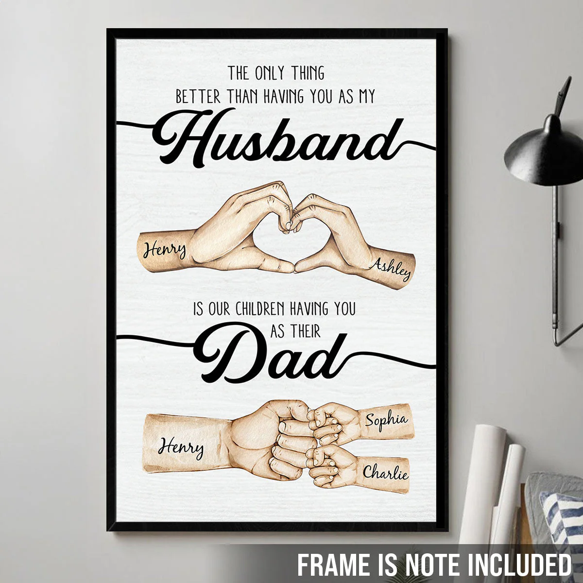 Having You As Husband Our Children Having You As Dad - Personalized Poster Canvas - Gift For Husband, Dad