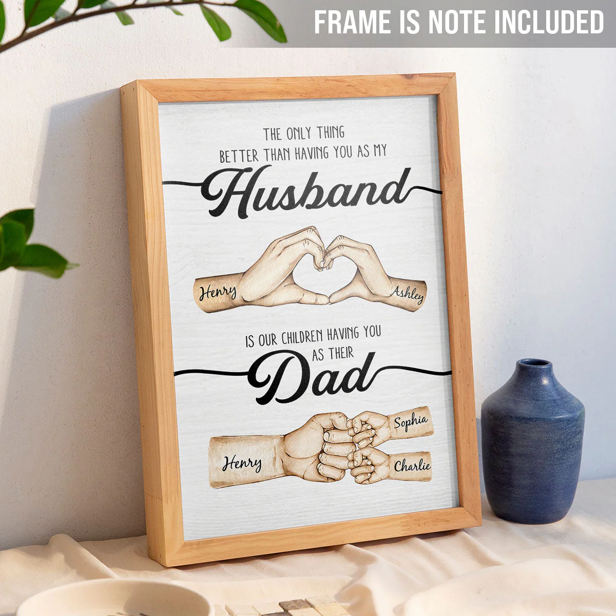 Having You As Husband Our Children Having You As Dad - Personalized Poster Canvas - Gift For Husband, Dad - Image 4