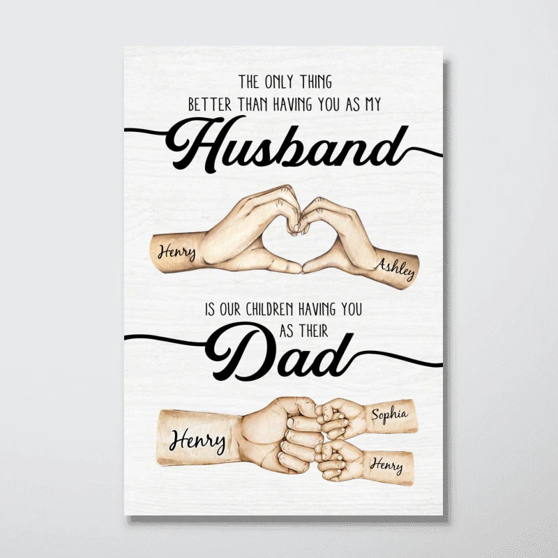 Having You As Husband Our Children Having You As Dad - Personalized Poster Canvas - Gift For Husband, Dad - Image 9