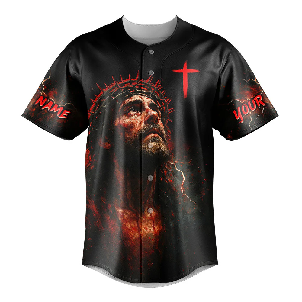 He Died For Me He Rose For Me Custom Name Baseball Jersey - Christant Gift For Him - Image 2