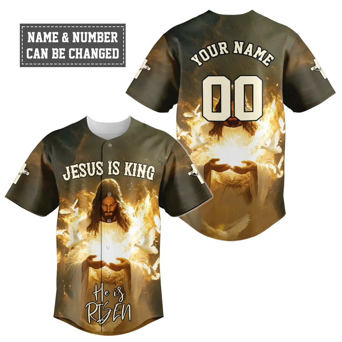 He Is Risen Baseball Jersey - Christant Gift For Him
